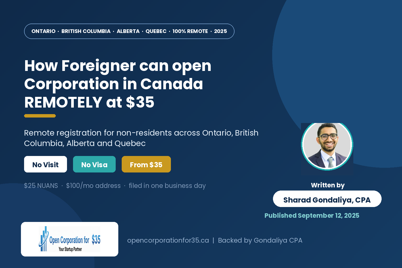How Foreigner can open Corporation in Canada REMOTELY at $35