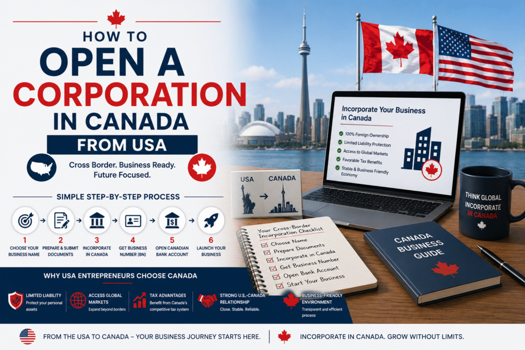 open a corp. in canada from usa