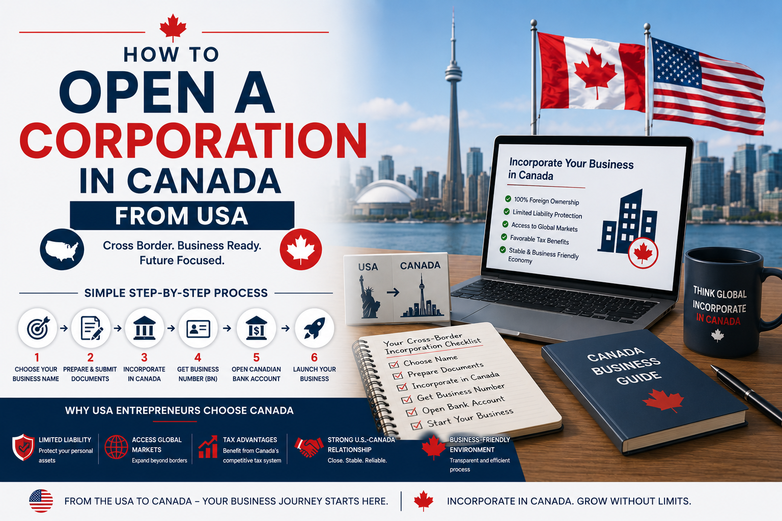 open a corp. in canada from usa
