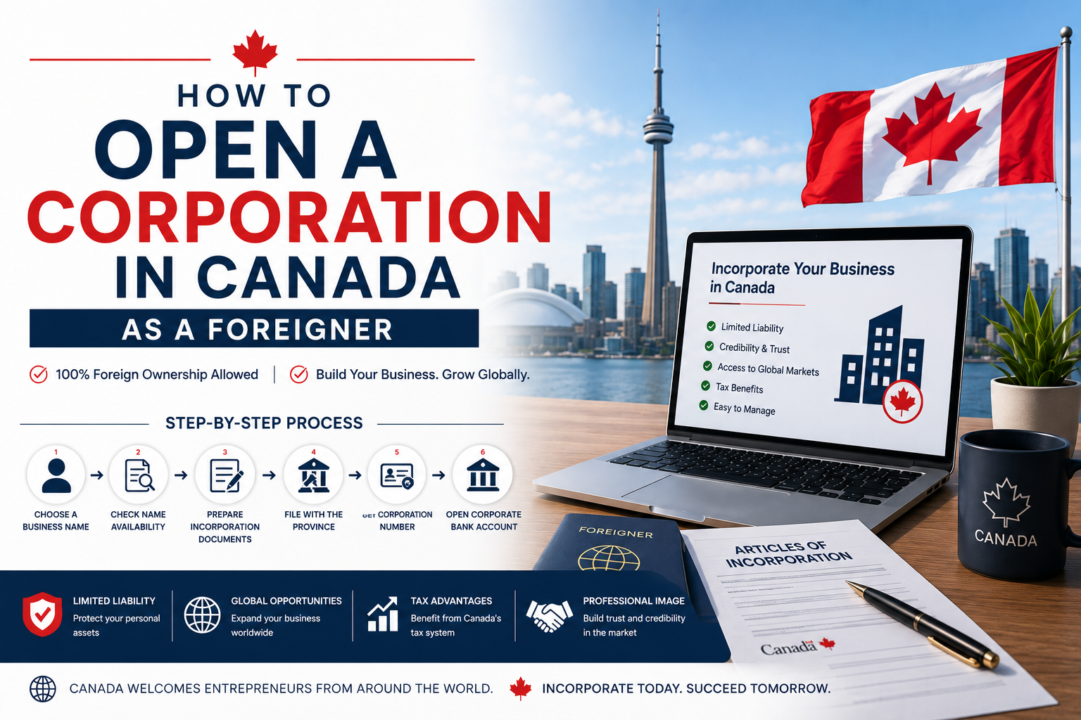 open a corporation in Canada as foreigner