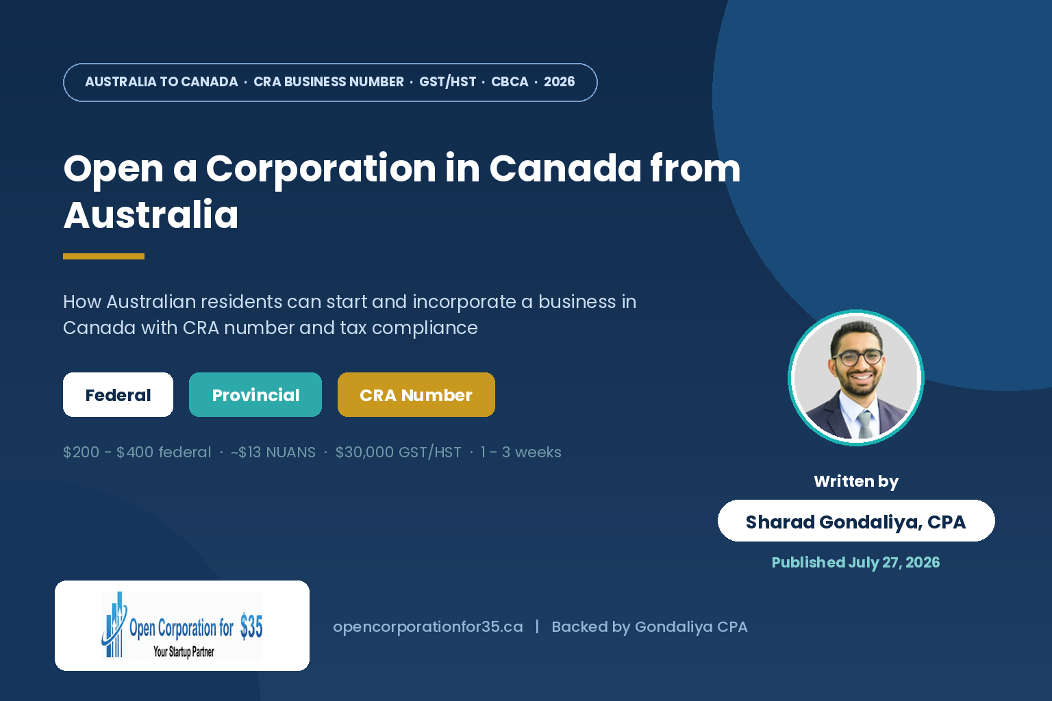 open a business in canada from aus