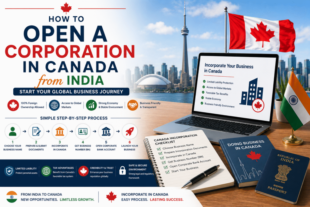 open a corporation in Canada from India