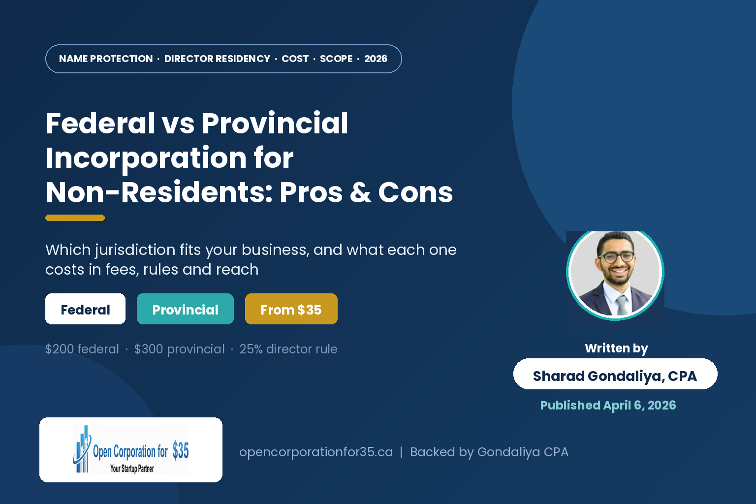 Federal vs provincial incorporation