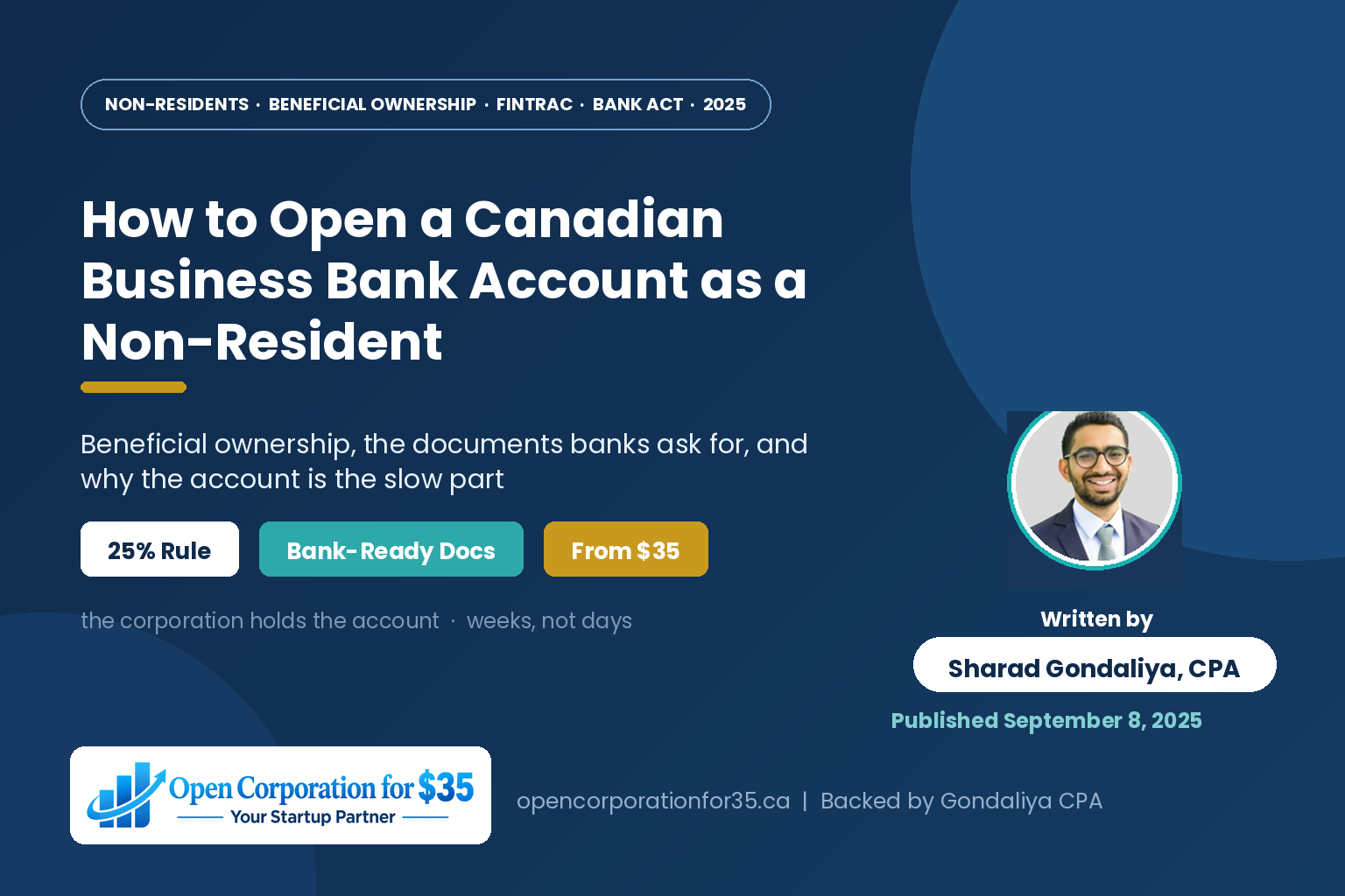 How to Open a Canadian Business Bank Account as a Non-Resident