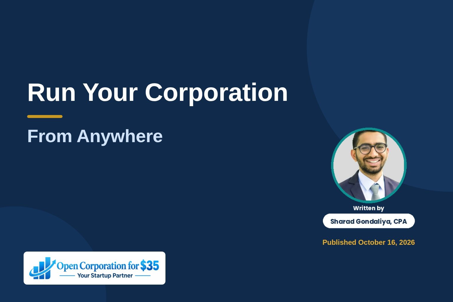 Run Your Canadian Corporation From Abroad